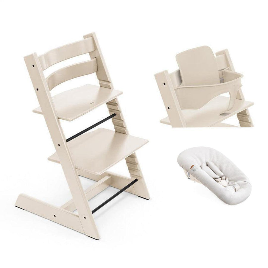 Stokke Tripp Trapp Highchair Newborn + Baby Set Bundle-Highchairs-Vanilla White- | Natural Baby Shower