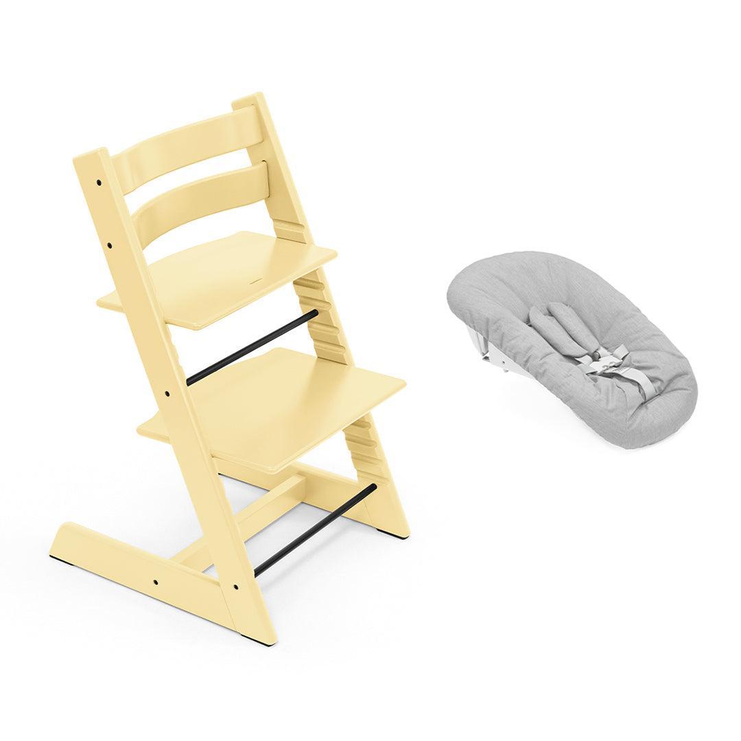 Stokke Tripp Trapp Highchair + Newborn Set-Highchairs-Lemon Yellow-Grey | Natural Baby Shower