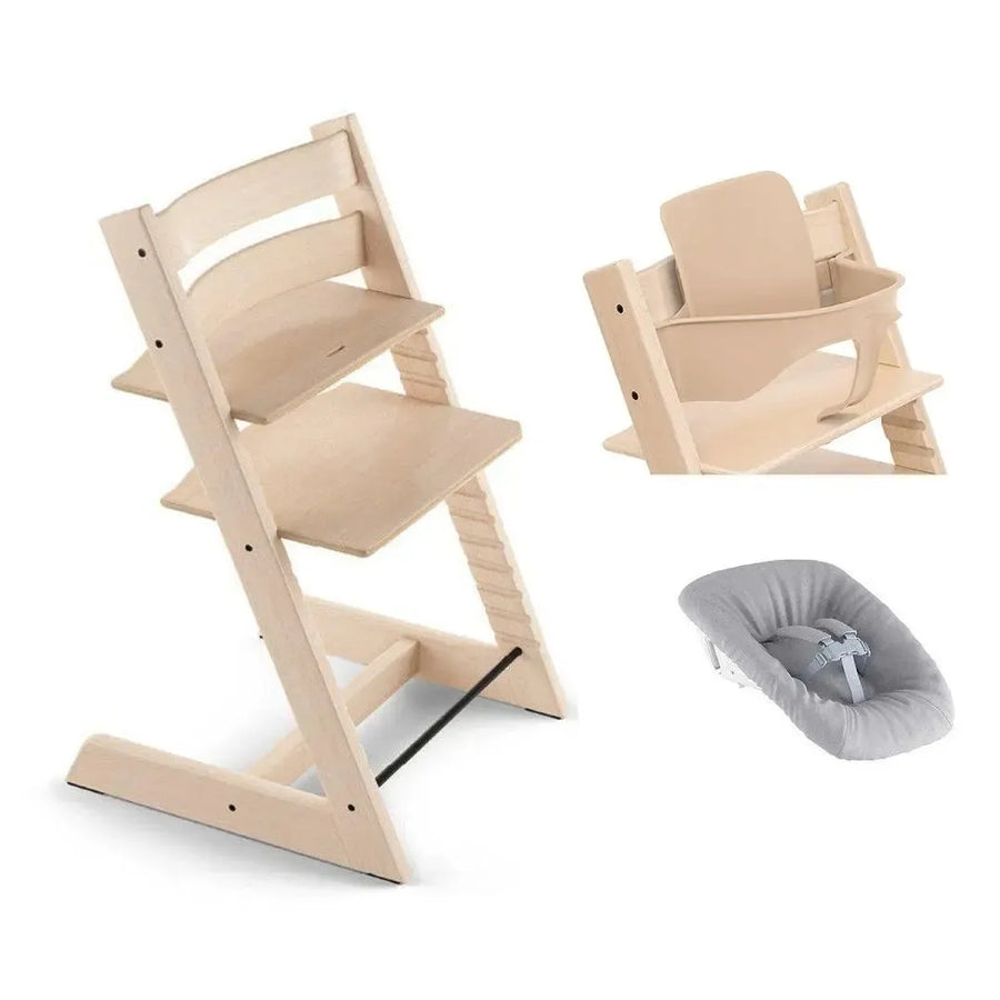 Stokke Tripp Trapp Highchair Bundle + Newborn Set - Natural-Highchairs-Natural- | Natural Baby Shower