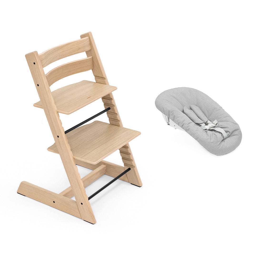 Stokke Tripp Trapp Highchair + Newborn Set-Highchairs-Oak Natural-Grey | Natural Baby Shower