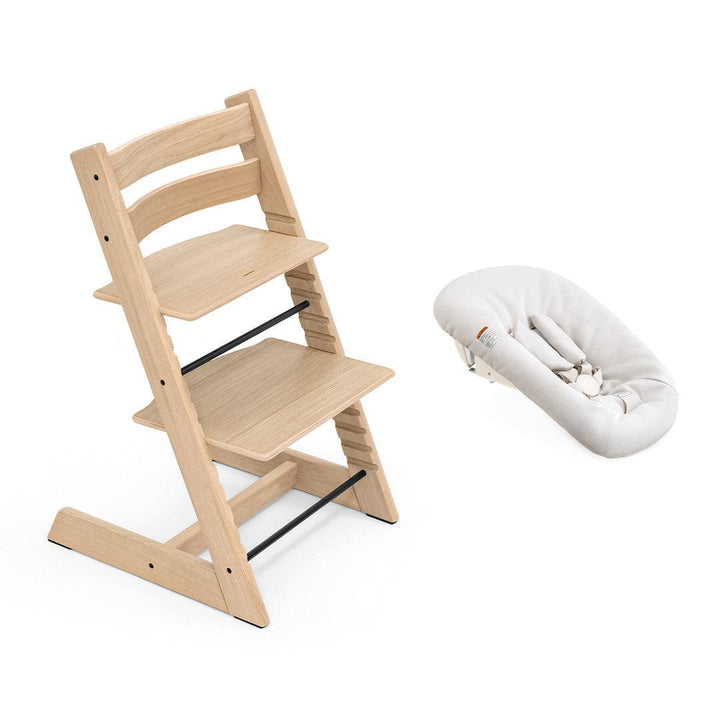 Stokke Tripp Trapp Highchair + Newborn Set-Highchairs-Oak Natural-Vanilla White | Natural Baby Shower