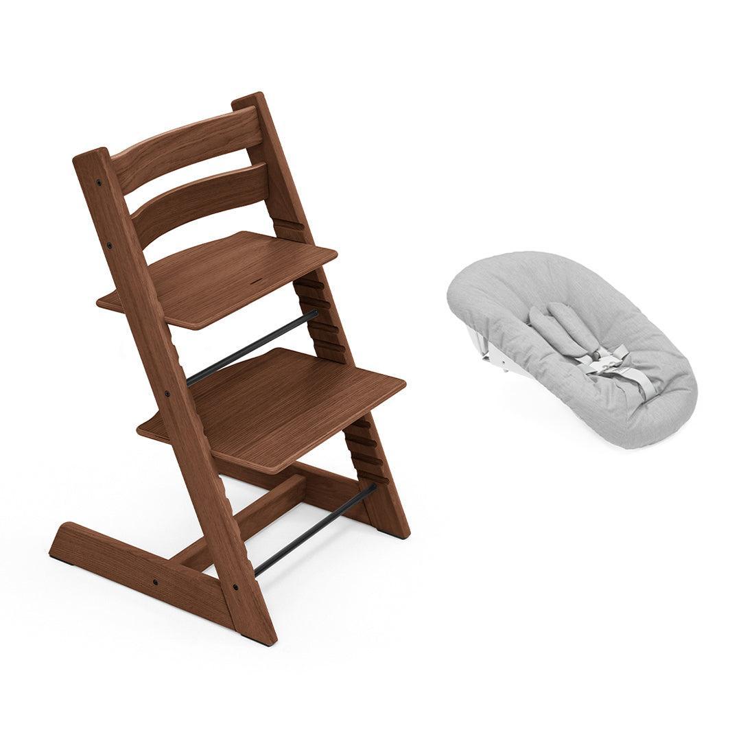 Stokke Tripp Trapp Highchair + Newborn Set-Highchairs-Warm Oak Brown-Grey | Natural Baby Shower