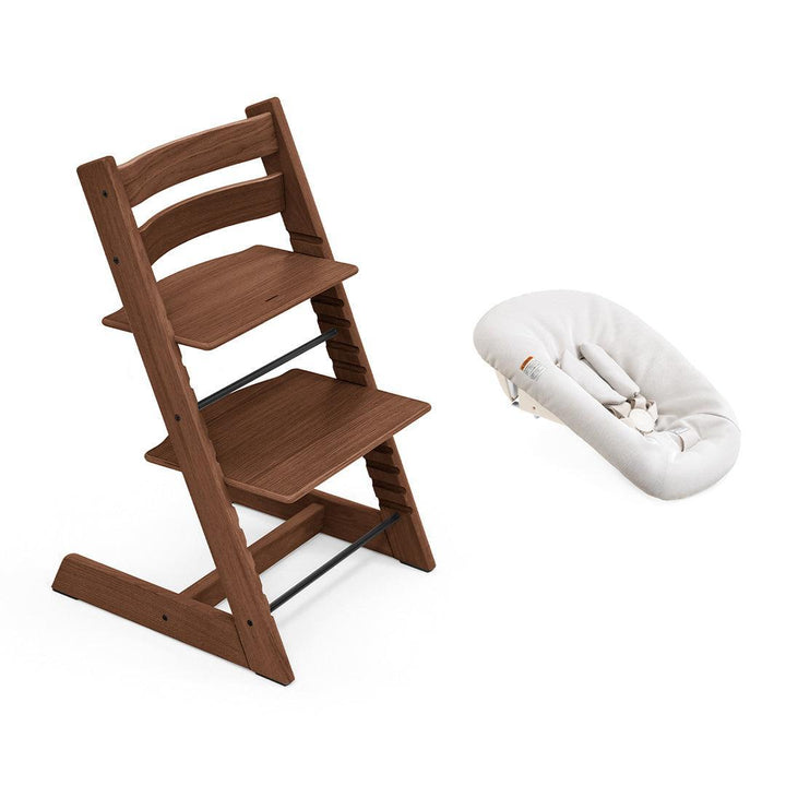 Stokke Tripp Trapp Highchair + Newborn Set-Highchairs-Warm Oak Brown-Vanilla White | Natural Baby Shower