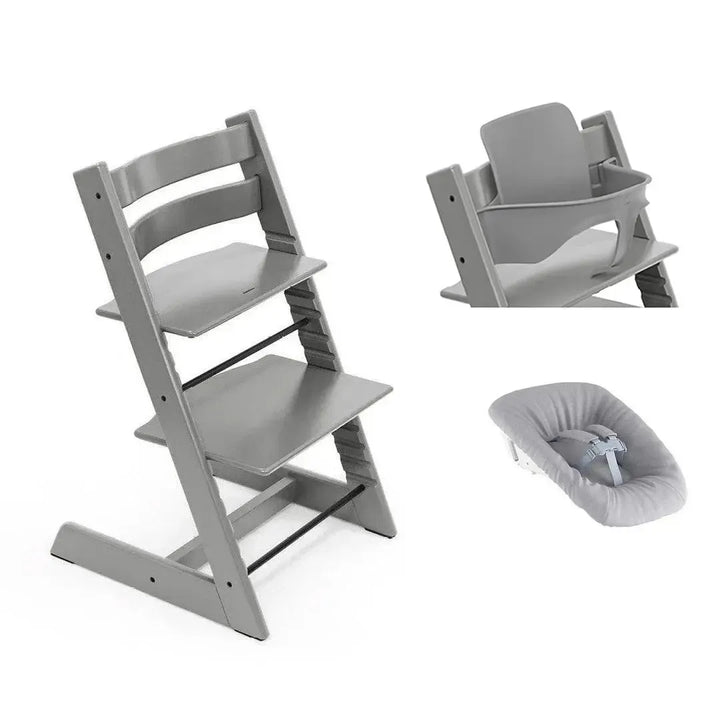 Stokke Tripp Trapp Highchair Bundle + Newborn Set - Storm Grey-Highchairs-Storm Grey- | Natural Baby Shower