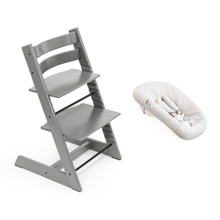 Stokke Tripp Trapp Highchair + Newborn Set-Highchairs-Storm Grey-Vanilla White | Natural Baby Shower