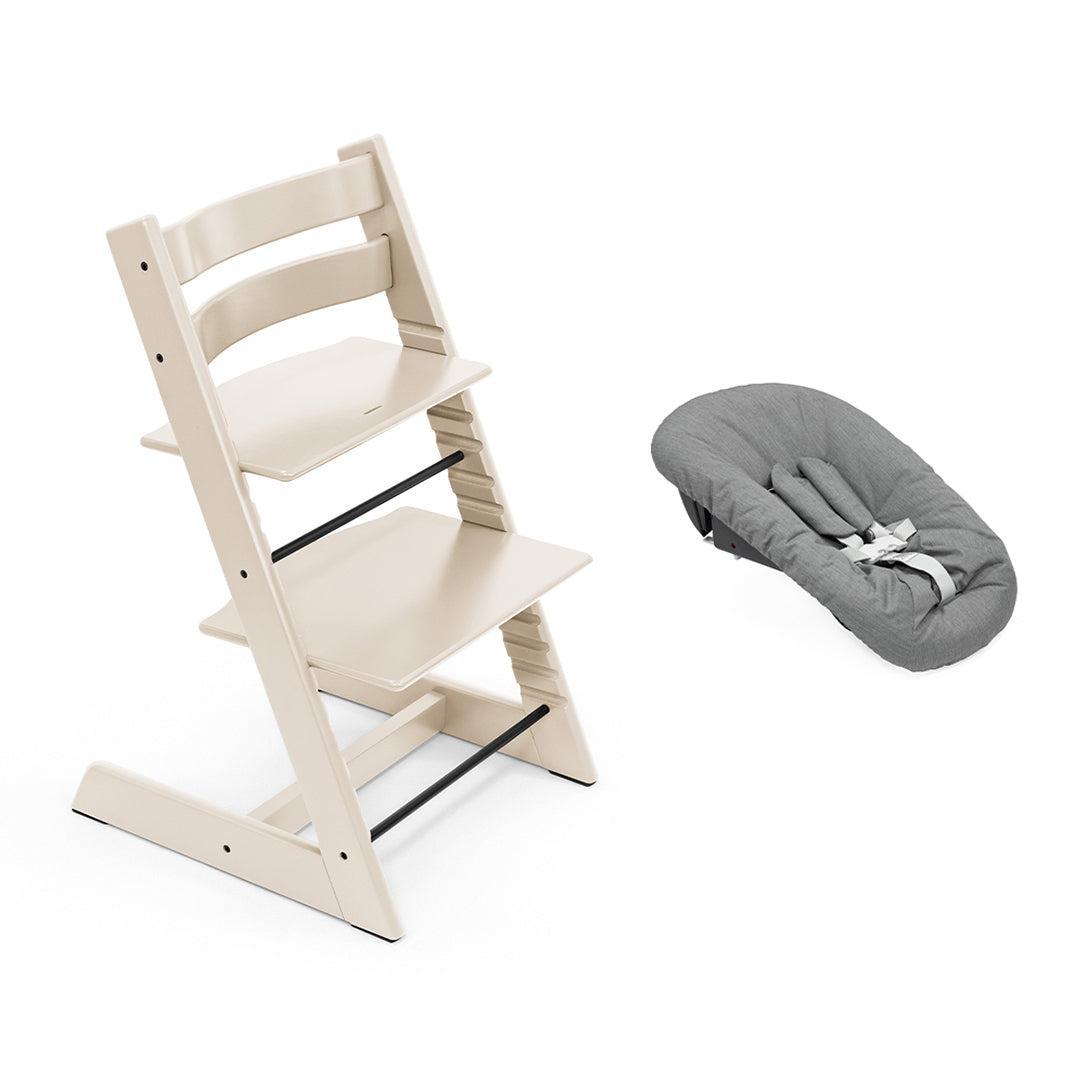 Stokke Tripp Trapp Highchair + Newborn Set-Highchairs-Vanilla White-Anthracite | Natural Baby Shower