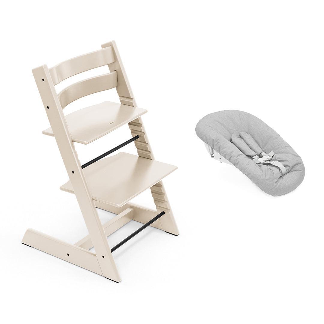 Stokke Tripp Trapp Highchair + Newborn Set-Highchairs-Vanilla White-Grey | Natural Baby Shower