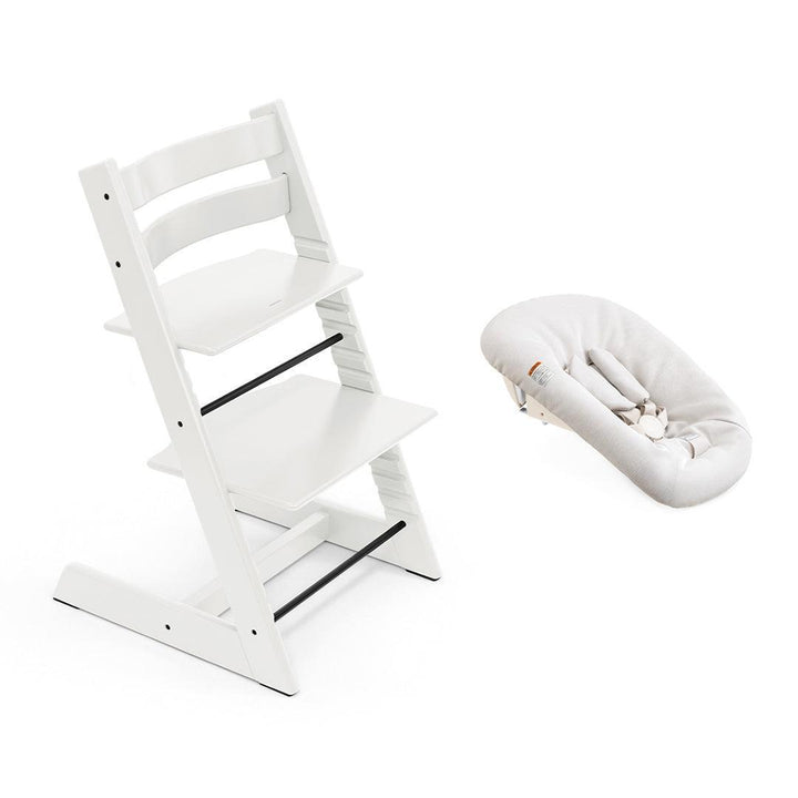 Stokke Tripp Trapp Highchair + Newborn Set-Highchairs-White-Vanilla White | Natural Baby Shower