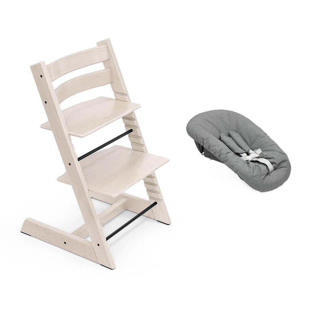 Stokke Tripp Trapp Highchair + Newborn Set-Highchairs-Whitewash-Anthracite | Natural Baby Shower