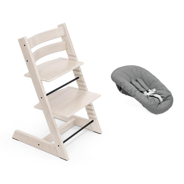 Stokke Tripp Trapp Highchair + Newborn Set-Highchairs-Whitewash-Anthracite | Natural Baby Shower