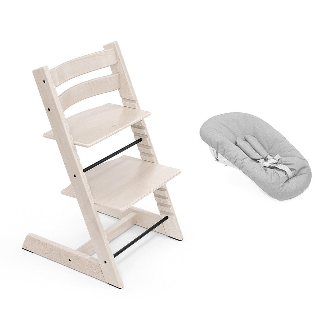 Stokke Tripp Trapp Highchair + Newborn Set-Highchairs-Whitewash-Grey | Natural Baby Shower