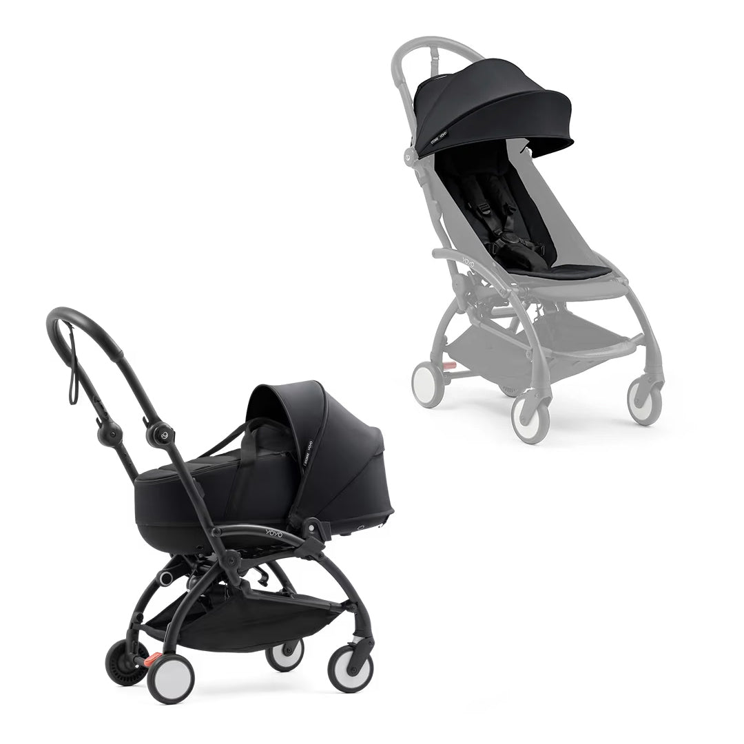 Stokke® YOYO5 Stroller with Bassinet-Strollers-Black- | Natural Baby Shower