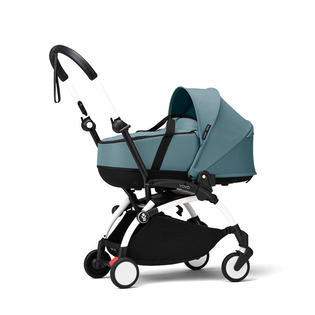 Stokke YOYO3 stroller with newborn shell-Stroller Bundles-Aqua-White | Natural Baby Shower