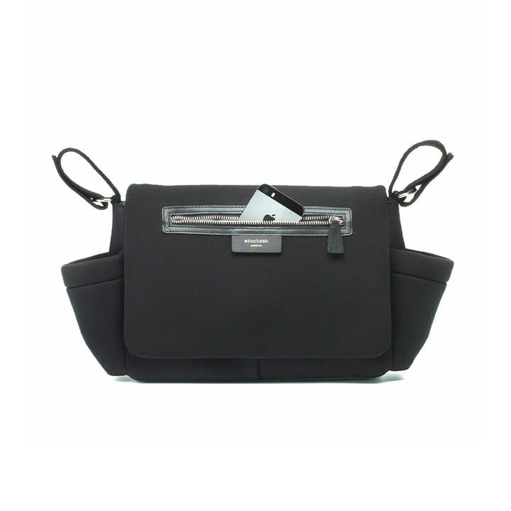 Storksak Stroller Organiser - Luxe - Black + Silver-Stroller Organisers- | Natural Baby Shower