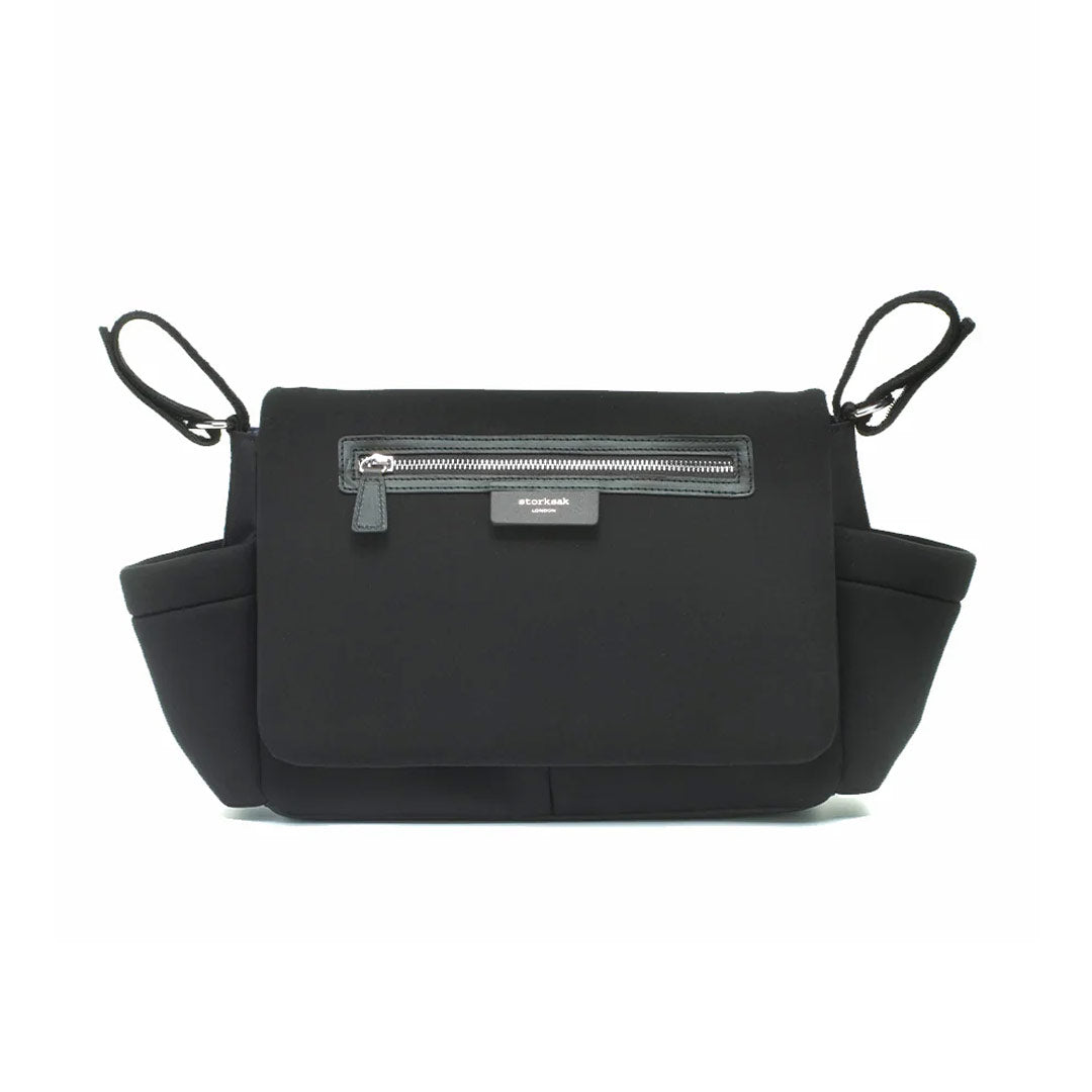 Storksak Stroller Organiser - Luxe - Black + Silver-Stroller Organisers- | Natural Baby Shower