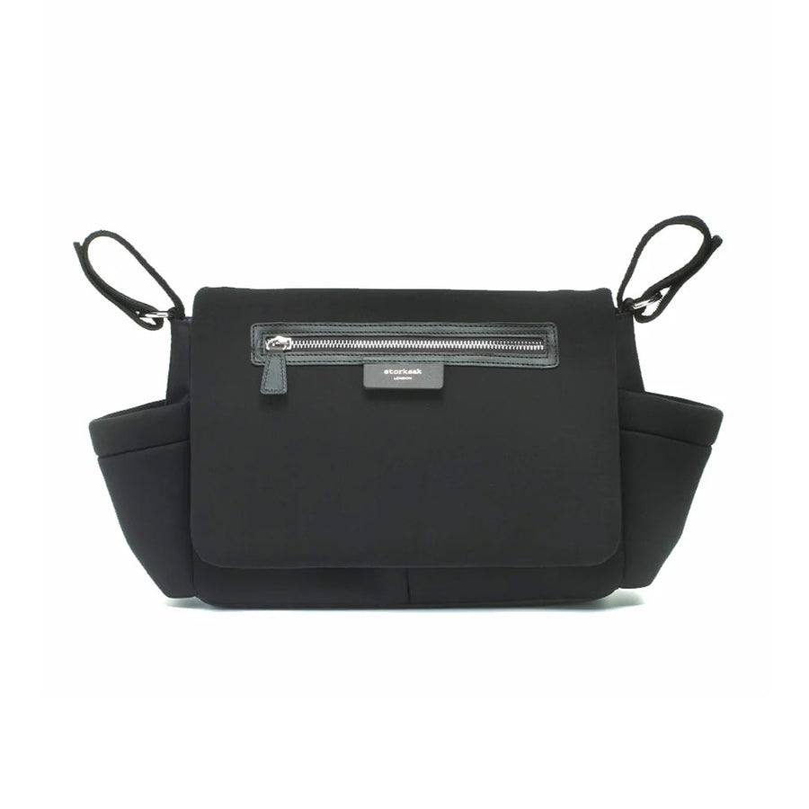 Storksak Stroller Organiser - Luxe - Black + Silver-Stroller Organisers- | Natural Baby Shower