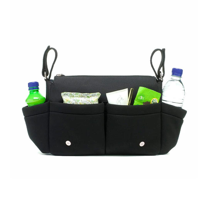 Storksak Stroller Organiser - Luxe - Black + Silver-Stroller Organisers- | Natural Baby Shower