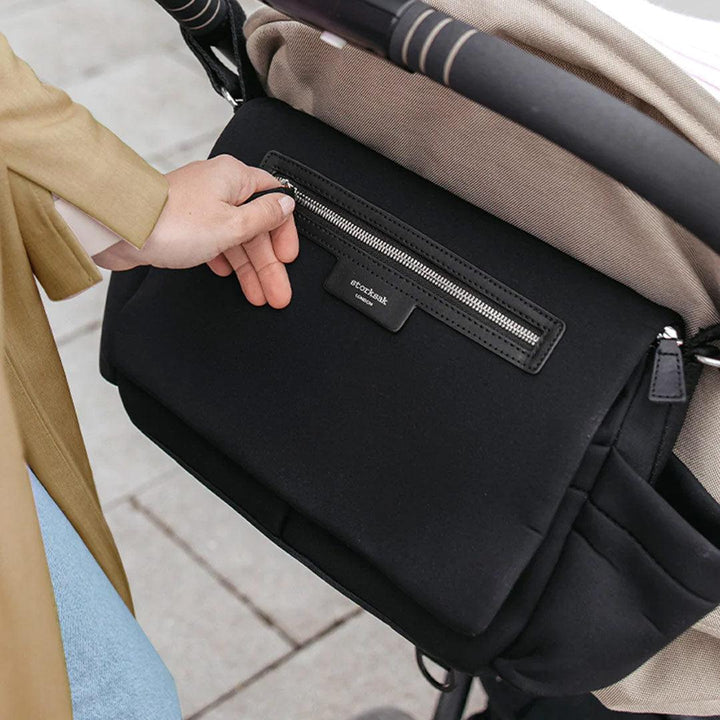 Storksak Stroller Organiser - Luxe - Black + Silver-Stroller Organisers- | Natural Baby Shower