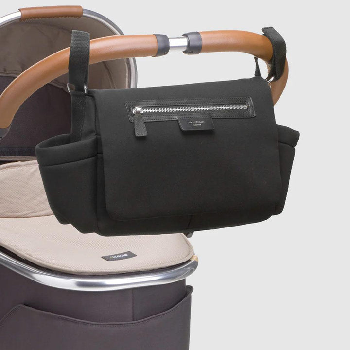 Storksak Stroller Organiser - Luxe - Black + Silver-Stroller Organisers- | Natural Baby Shower