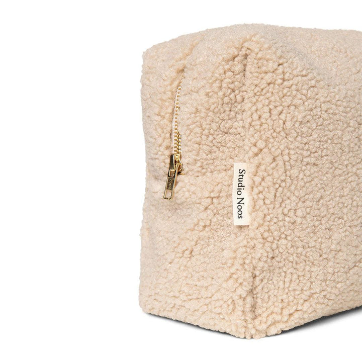 Studio Noos Ecru Teddy Toiletry Bag - Ecru-Changing Bag Pouches-Ecru-18 x 28 x 11cm | Natural Baby Shower