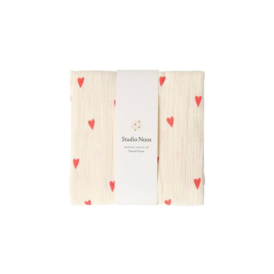 Studio Noos Neutral Hearts Swaddle 70x70 - Neutral-Swaddling Wraps-Neutral-70x70 | Natural Baby Shower