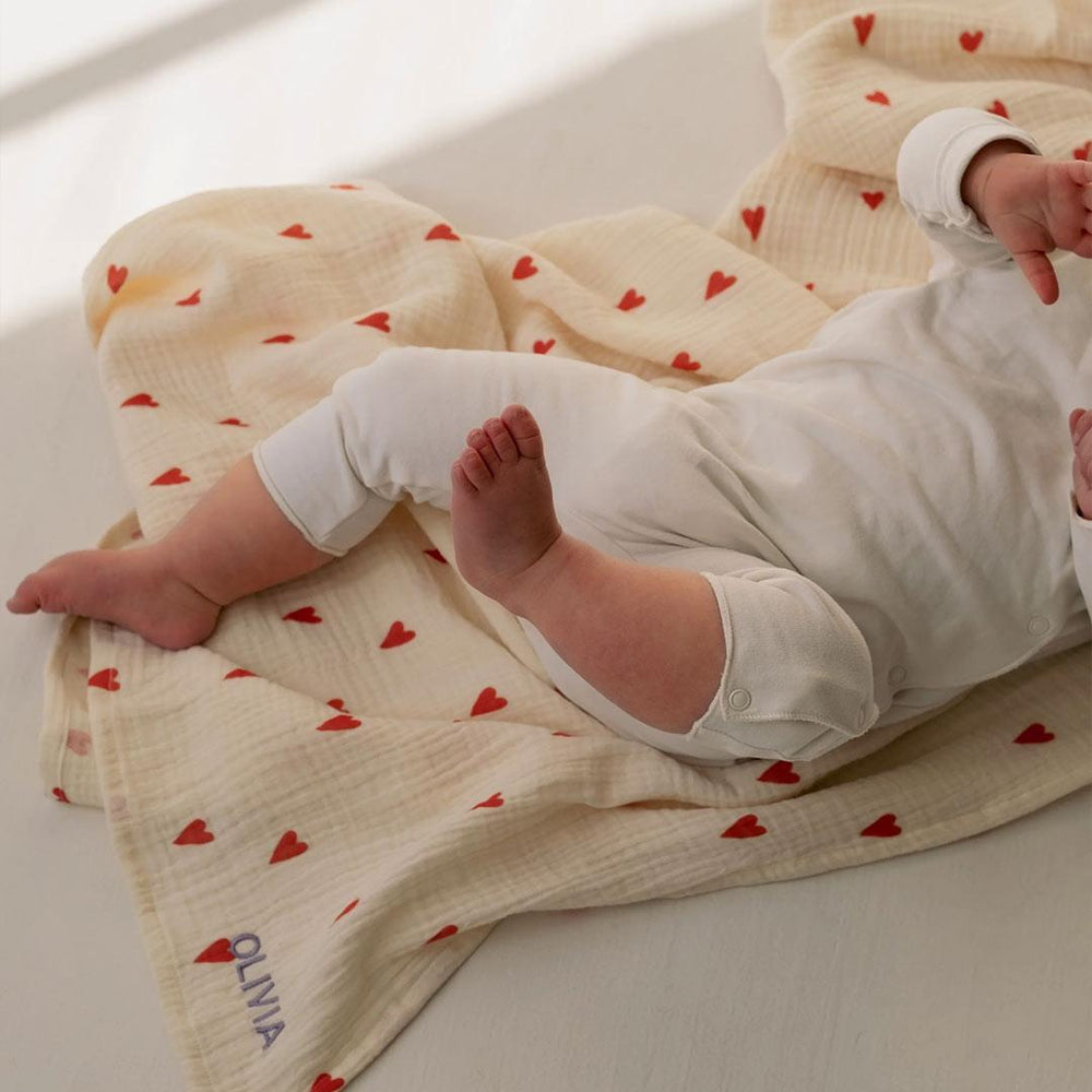 Studio Noos Neutral Hearts Swaddle 70x70 - Neutral-Swaddling Wraps-Neutral-70x70 | Natural Baby Shower