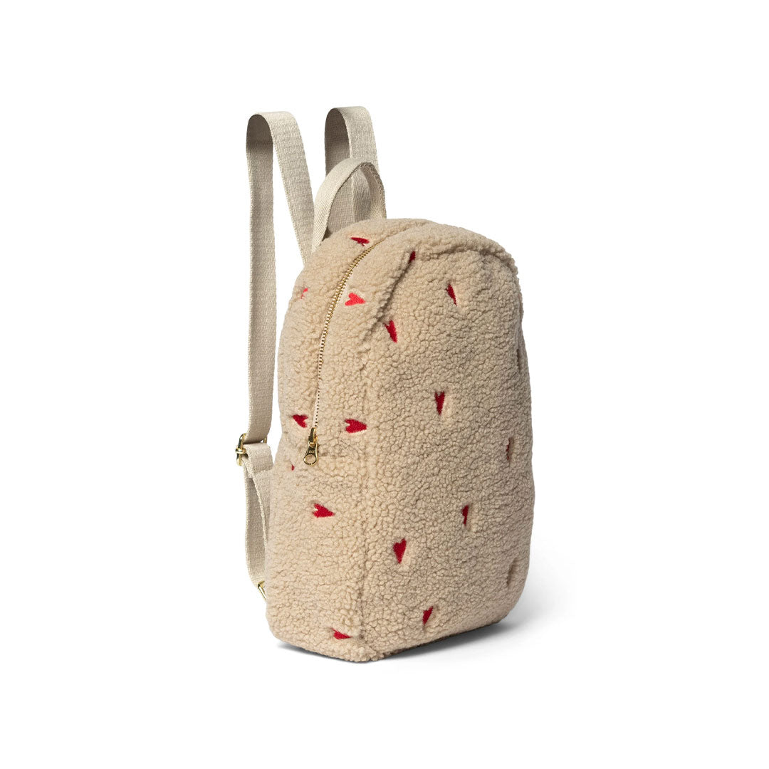 Studio Noos Teddy Hearts Mini Backpack Ecru