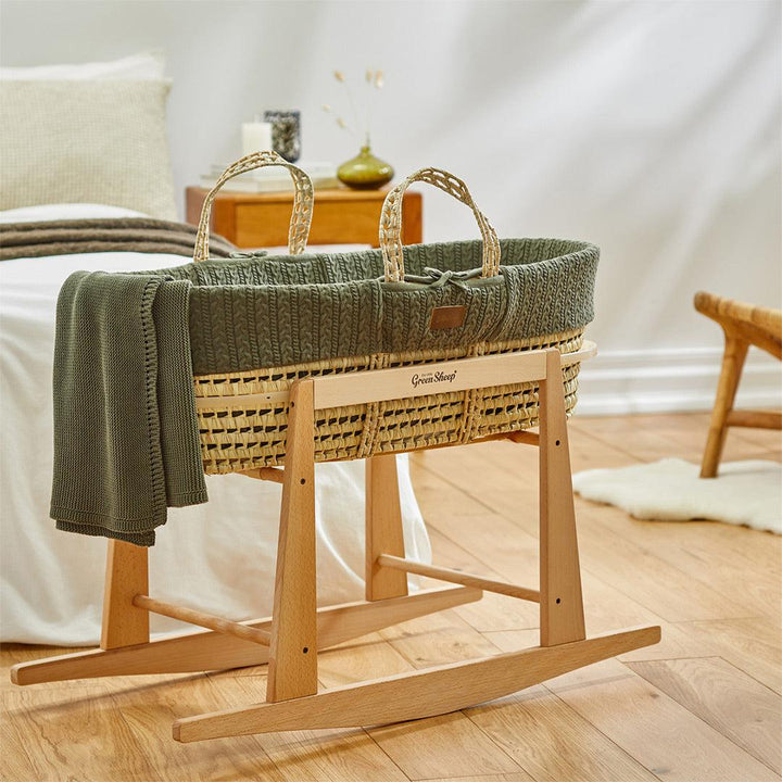 The Little Green Sheep Organic Knitted Cellular Baby Blanket - Juniper-Blankets-Juniper- | Natural Baby Shower