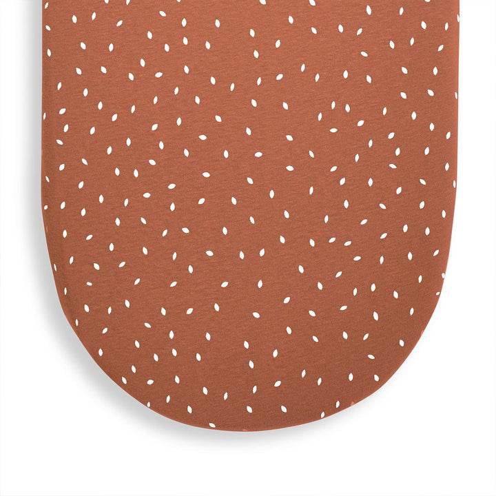 The Little Green Sheep Organic Moses Basket Fitted Sheet - Terracotta Rice Print-Sheets-Terracotta Rice Print- | Natural Baby Shower