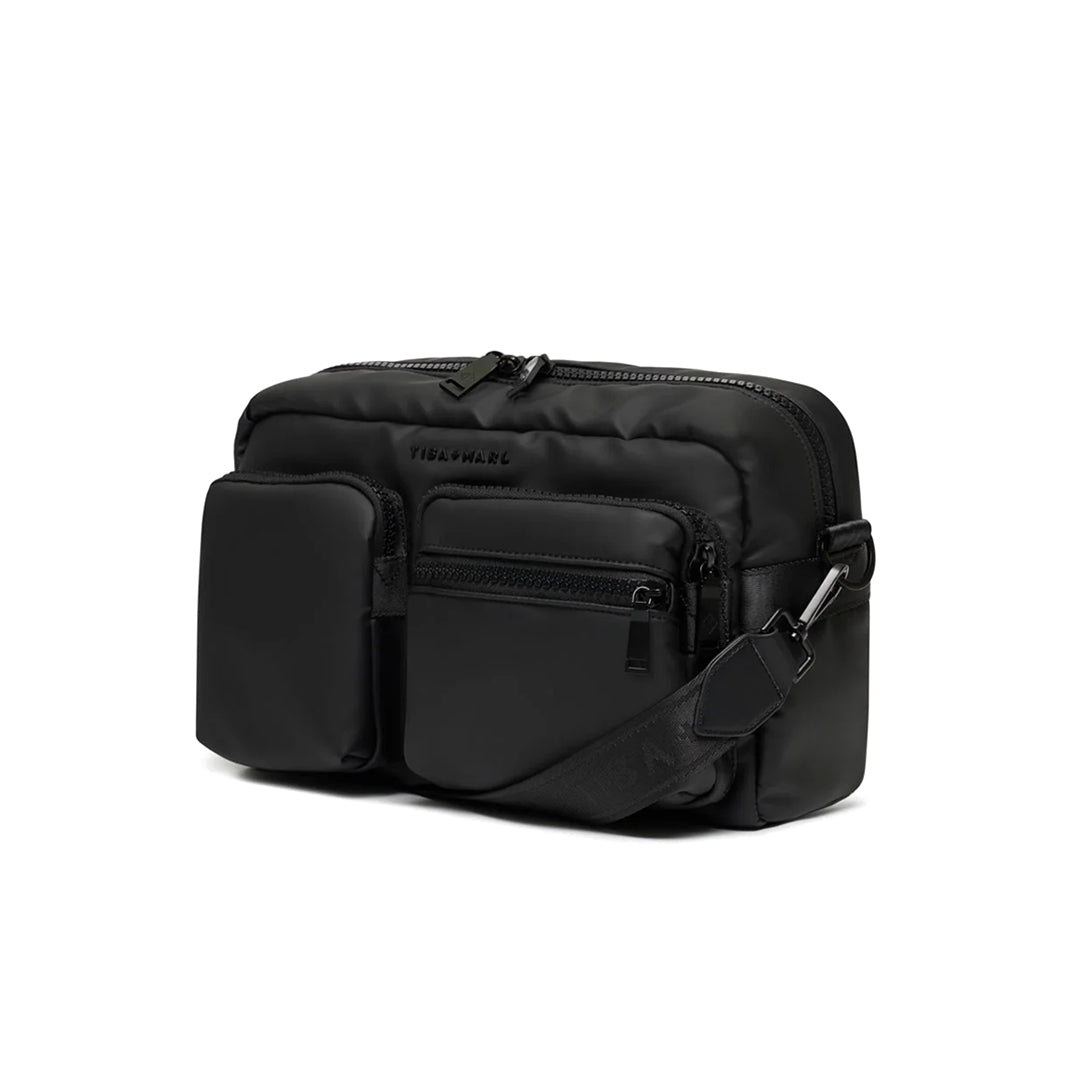 Tiba + Marl Axel Rubberised Cross Body Buggy Organiser - Black-Stroller Organisers-Black- | Natural Baby Shower
