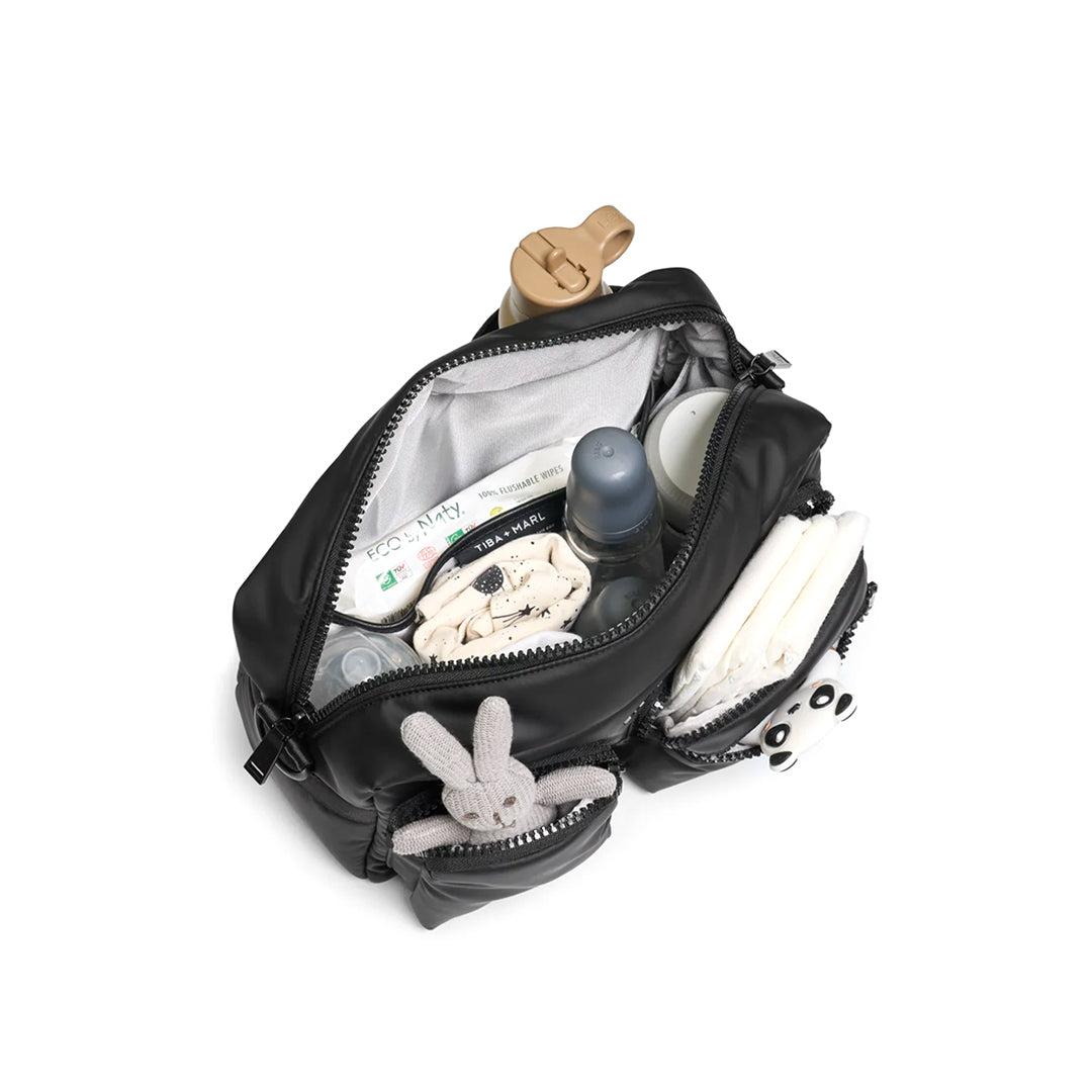 Tiba + Marl Axel Rubberised Cross Body Buggy Organiser - Black-Stroller Organisers-Black- | Natural Baby Shower