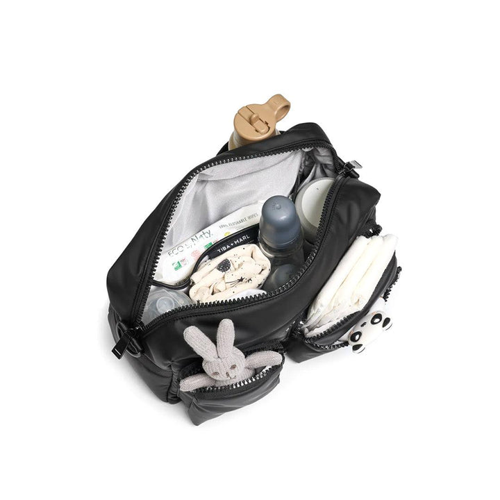 Tiba + Marl Axel Rubberised Cross Body Buggy Organiser - Black-Stroller Organisers-Black- | Natural Baby Shower