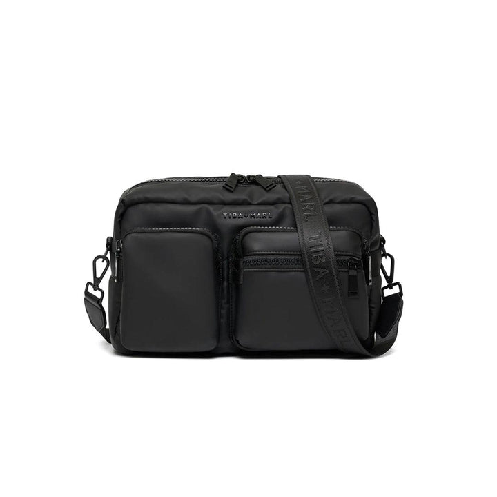 Tiba + Marl Axel Rubberised Cross Body Buggy Organiser - Black-Stroller Organisers-Black- | Natural Baby Shower