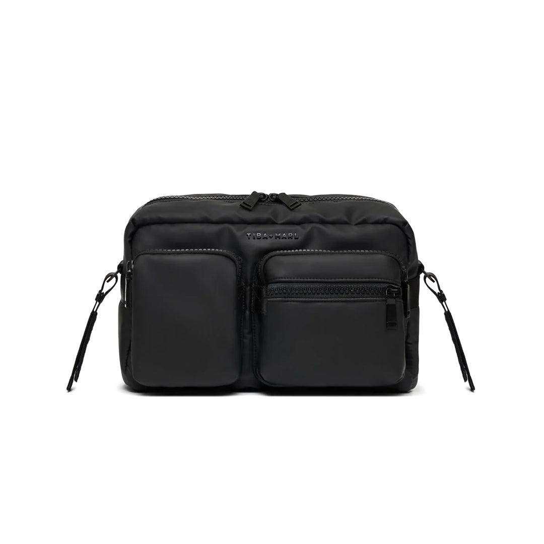 Tiba + Marl Axel Rubberised Cross Body Buggy Organiser - Black-Stroller Organisers-Black- | Natural Baby Shower