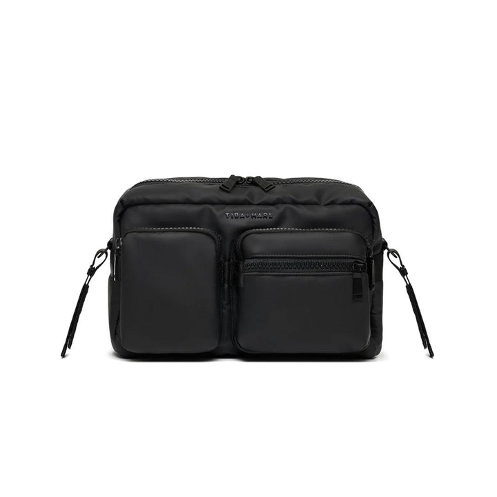 Tiba + Marl Axel Rubberised Cross Body Buggy Organiser - Black-Stroller Organisers-Black- | Natural Baby Shower