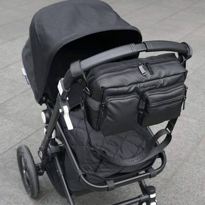 Tiba + Marl Axel Rubberised Cross Body Buggy Organiser - Black-Stroller Organisers-Black- | Natural Baby Shower