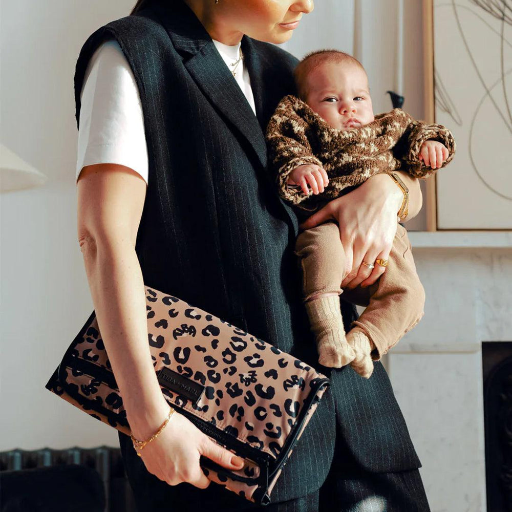 TIBA + MARL Etta Changing Clutch - Neutral Leopard-Changing Bags-Neutral Leopard- | Natural Baby Shower