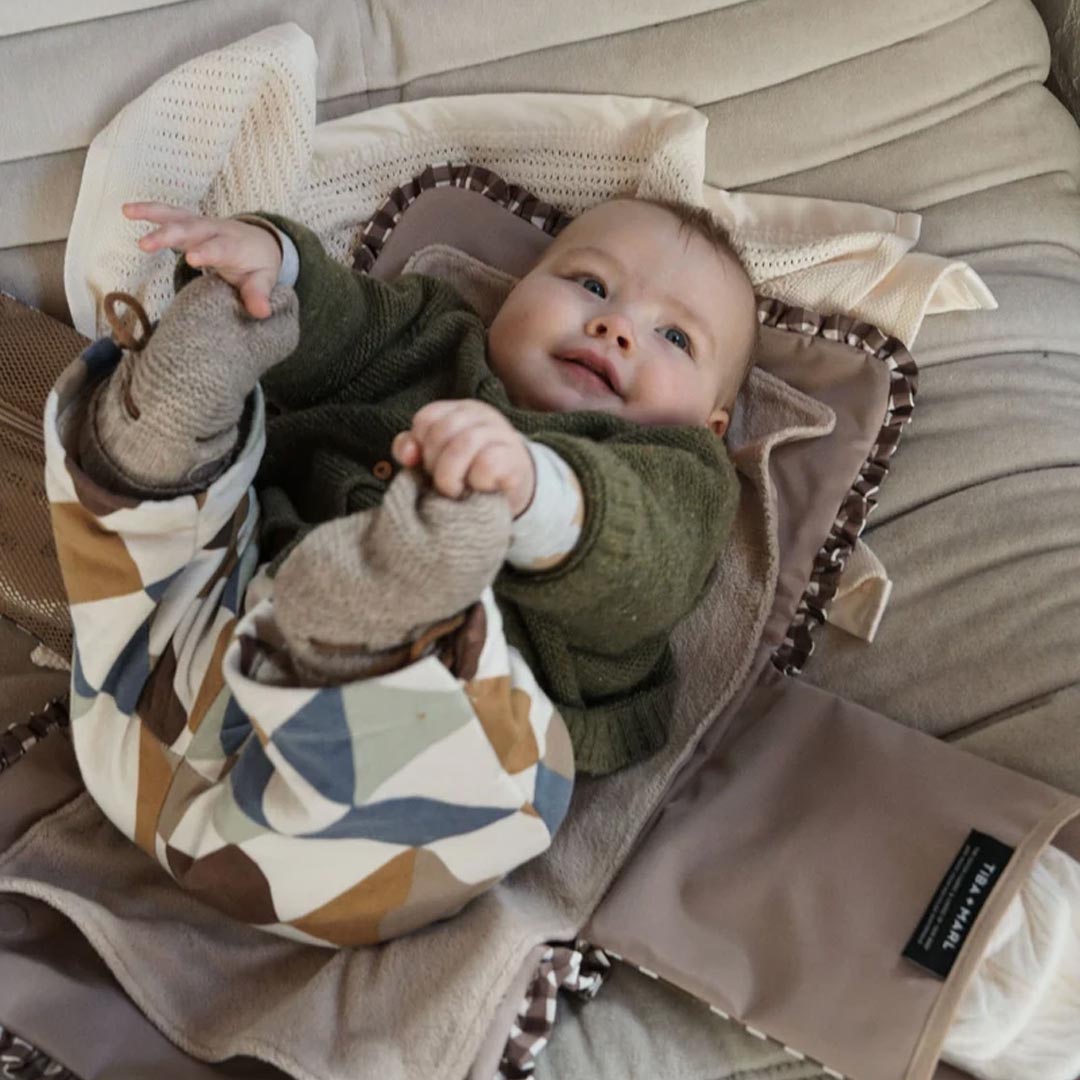 TIBA + MARL Etta Changing Clutch - Brown Gingham-Mini Bags-Brown Gingham- | Natural Baby Shower