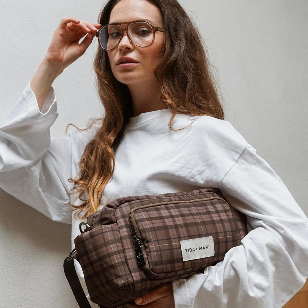 TIBA + MARL Inka Stroller Organiser - Tartan-Stroller Organisers-Tartan-One Size | Natural Baby Shower