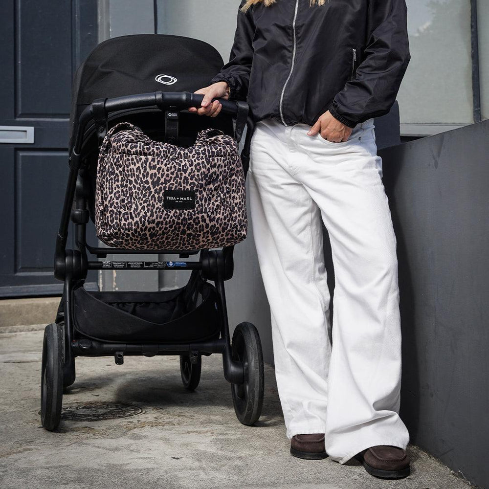 TIBA + MARL Luna Drawstring Tote Changing Bag - Leopard-Changing Bags-Leopard- | Natural Baby Shower
