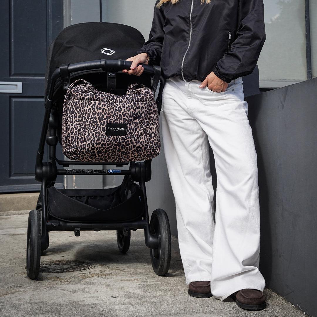 TIBA + MARL Luna Drawstring Tote Changing Bag - Leopard-Changing Bags-Leopard- | Natural Baby Shower