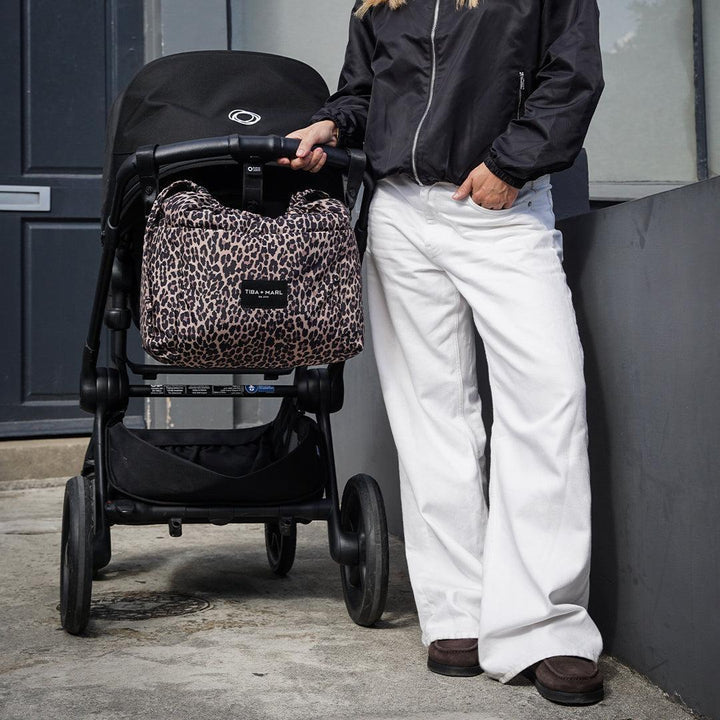 TIBA + MARL Luna Drawstring Tote Changing Bag - Leopard-Changing Bags-Leopard- | Natural Baby Shower