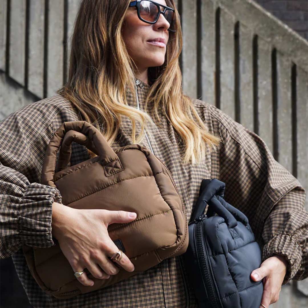 TIBA + MARL Mini Stroller Organiser Puffy Quilt - Black-Stroller Organisers-Black- | Natural Baby Shower