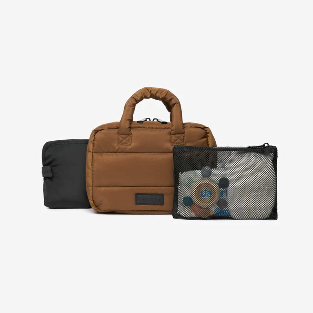 TIBA + MARL Mini Stroller Organiser Puffy Quilt - Coffee-Stroller Organisers-Coffee- | Natural Baby Shower