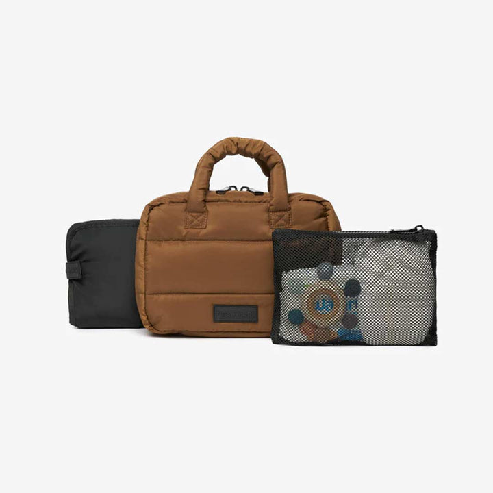 TIBA + MARL Mini Stroller Organiser Puffy Quilt - Coffee-Stroller Organisers-Coffee- | Natural Baby Shower