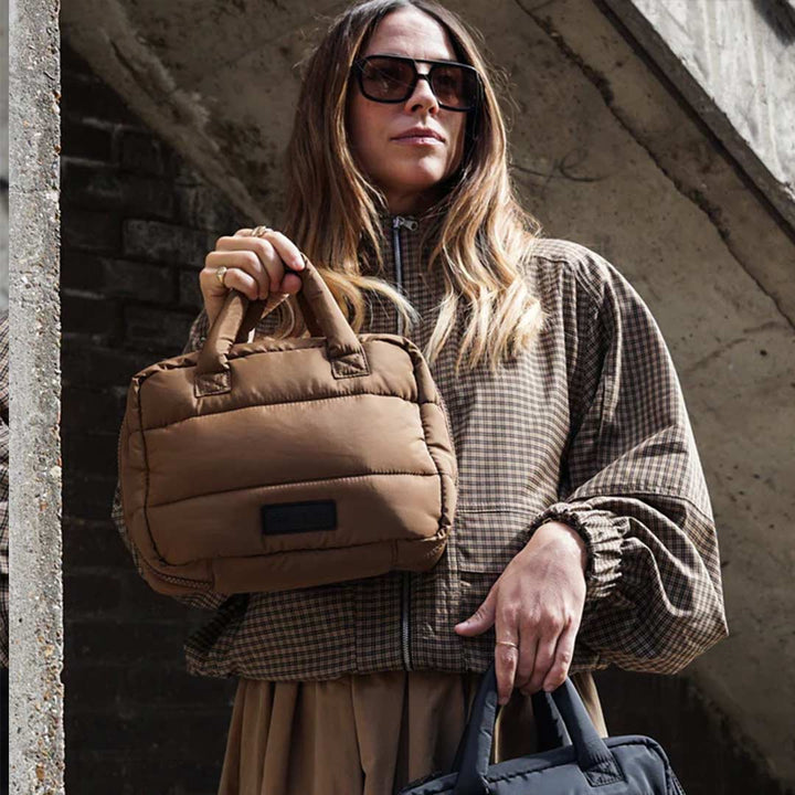 TIBA + MARL Mini Stroller Organiser Puffy Quilt - Coffee-Stroller Organisers-Coffee- | Natural Baby Shower