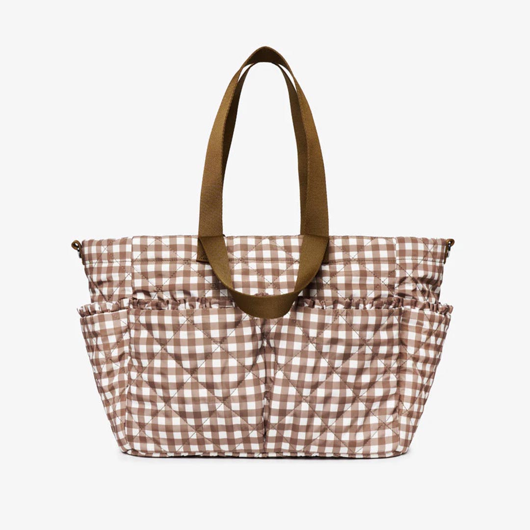 TIBA + MARL Pocket Changing Tote - Brown Gingham-Changing Bags- | Natural Baby Shower
