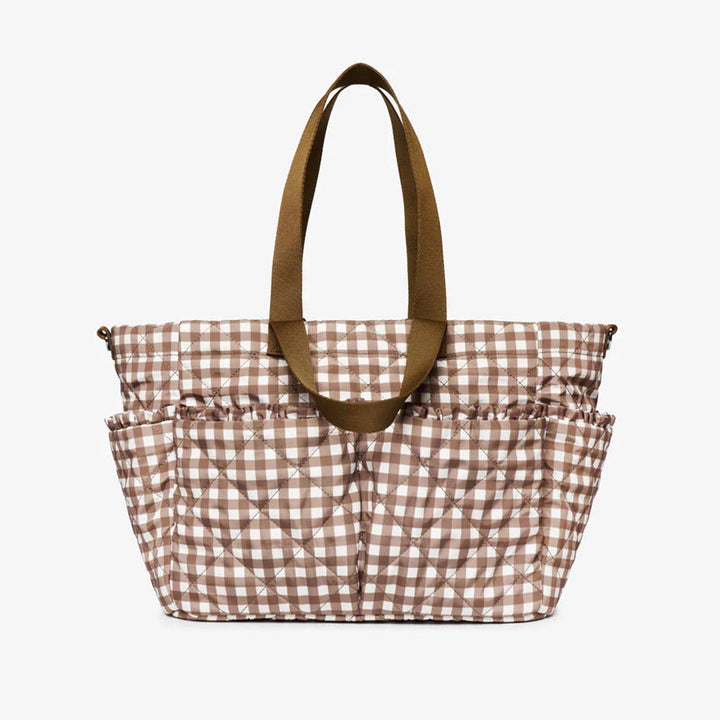 TIBA + MARL Pocket Changing Tote - Brown Gingham-Changing Bags- | Natural Baby Shower