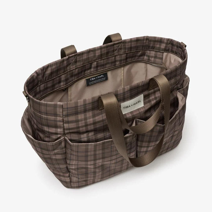 TIBA + MARL Pocket Tote - Tartan-Changing Bags-Tartan-One Size | Natural Baby Shower