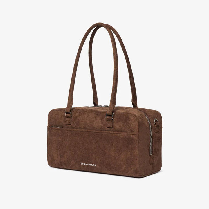 TIBA + MARL Riley - Brown Faux Suede-Changing Bags-Brown Faux Suede- | Natural Baby Shower